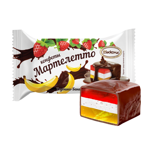 Конфеты "Мартелетто со вкусом Клубники, Банана и Сливок." 1 кг.