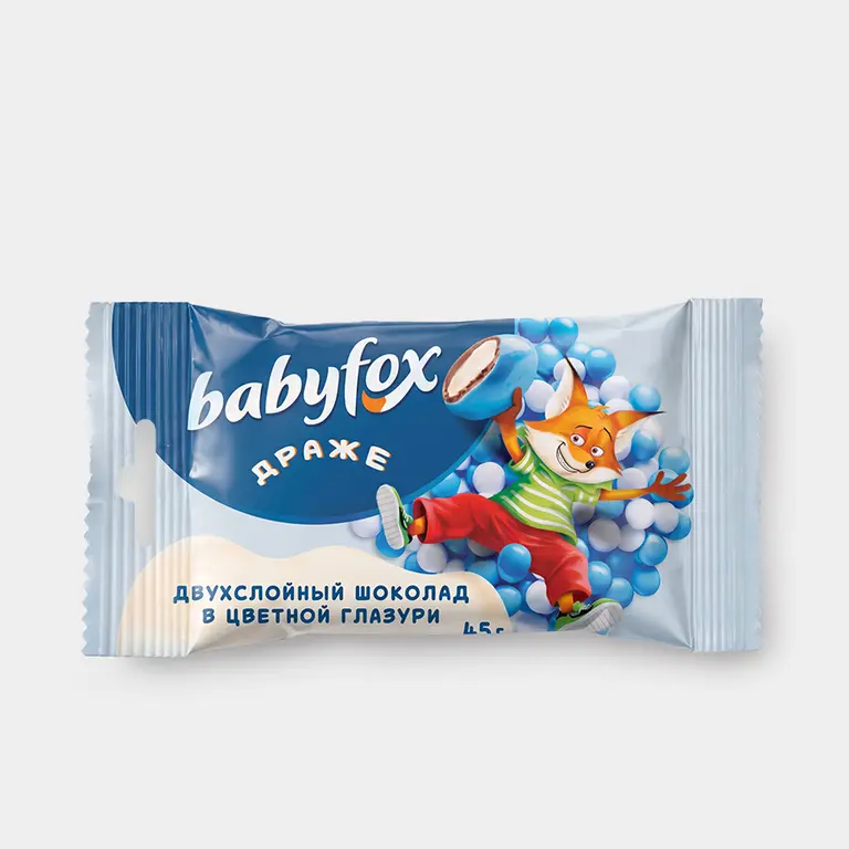 BabyFox», драже двухслойный шоколад в цветной глазури, 45 г