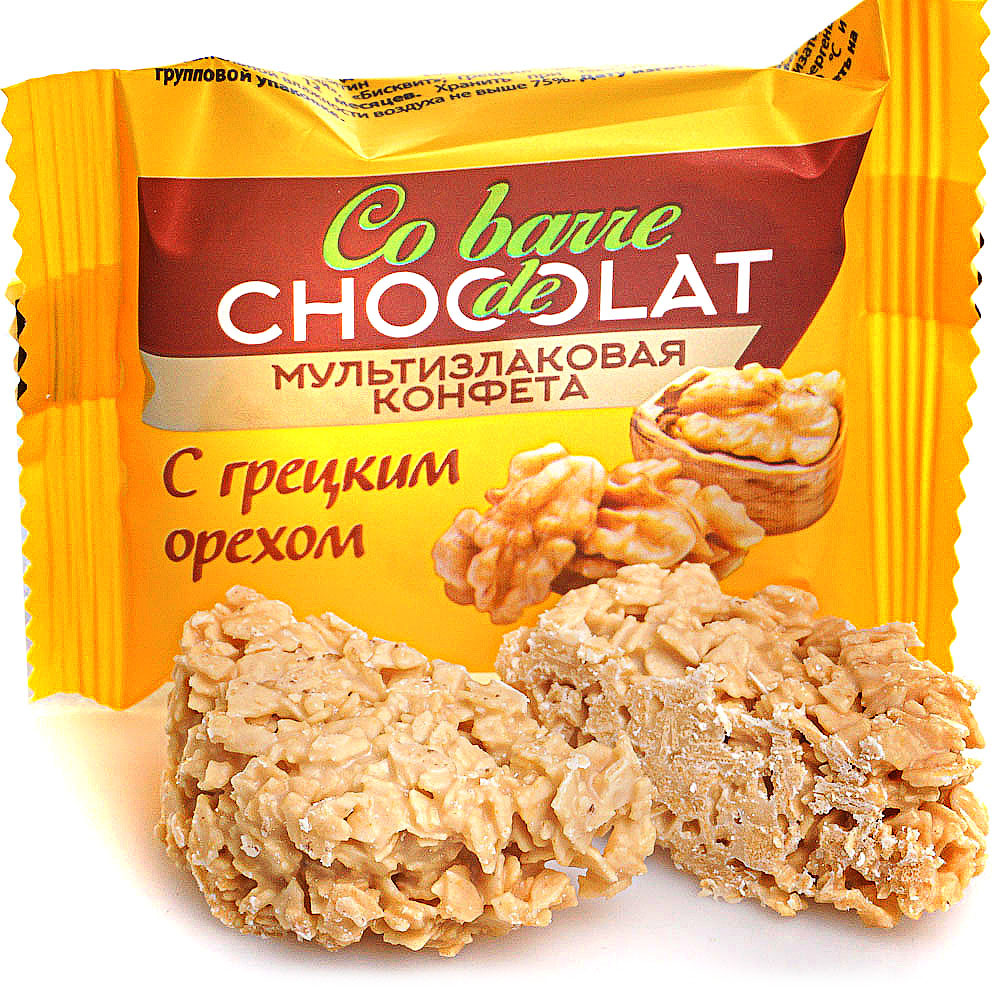  МУЛЬТИЗЛАКОВЫЕ КОНФЕТЫ С БЕЛОЙ КОНДИТЕРСКОЙ ГЛАЗУРЬЮ И ГРЕЦКИМ ОРЕХОМ