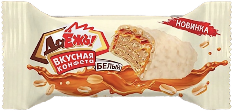 Конфеты Даёжъ! Белый с карамелью, арахисом и криспи