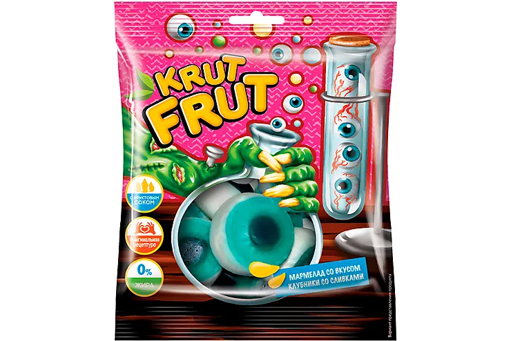 «KrutFrut», мармелад жевательный «Глаз, со вкусом клубники со сливками», 70 гр