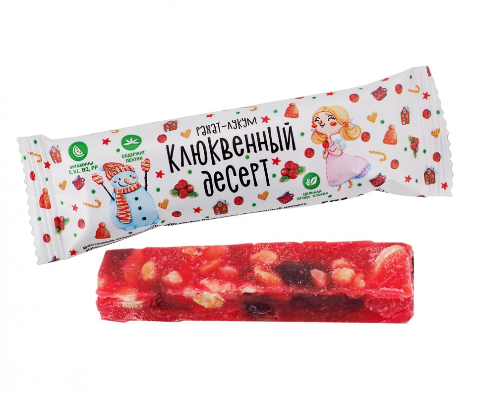 Рахат-лукум "Клюквенный десерт" новогодний 1 кг.