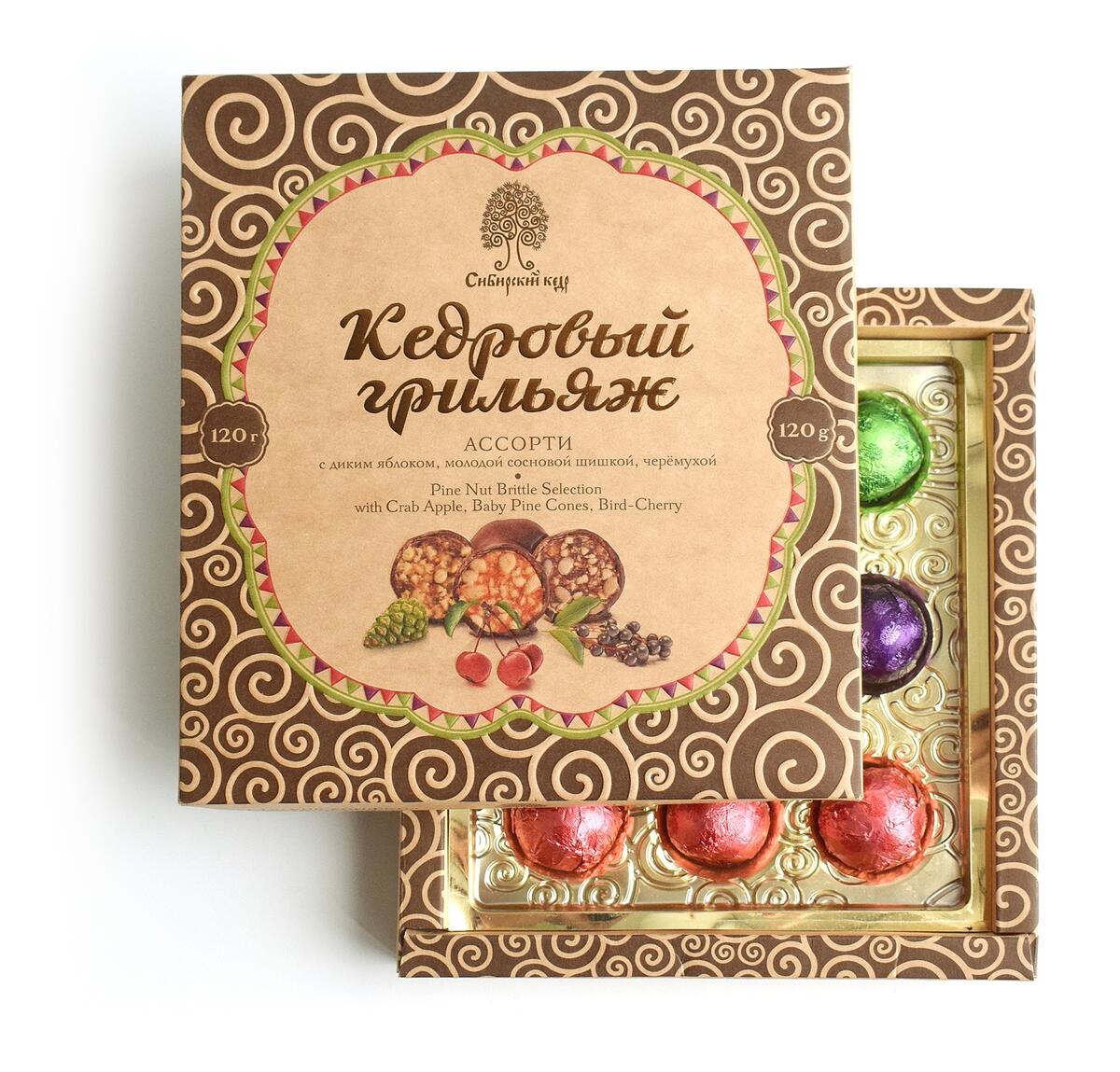 Конфеты "Кедровый грильяж" ассорти 120 гр.