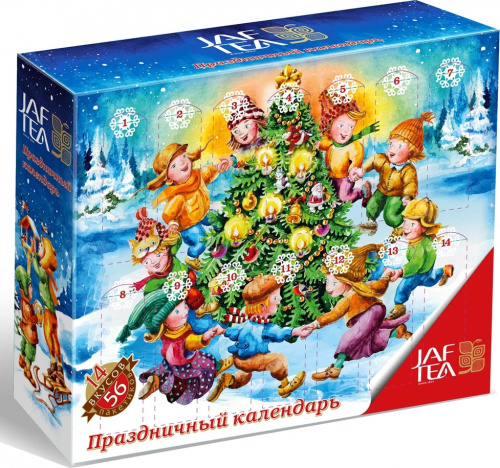 Праздничный календарь "Джаф", 56 пакетиков 14 вкусов
