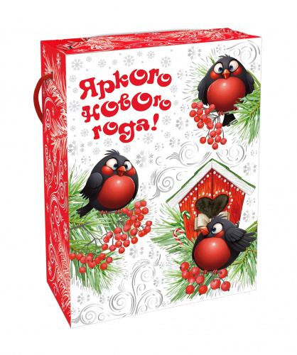 Упаковка из картона Снегири на 500-800 гр Низкая цена!!!
