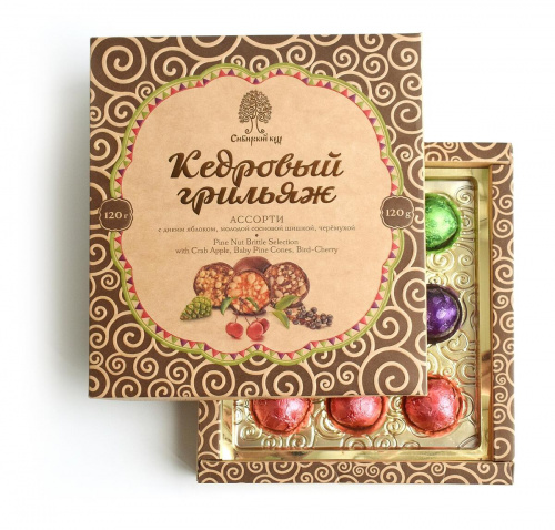 Конфеты "Кедровый грильяж" ассорти 120 гр.