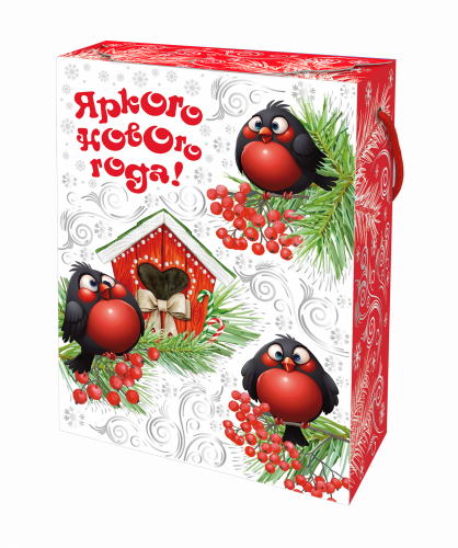 Упаковка из картона Снегири на 500-800 гр Низкая цена!!!