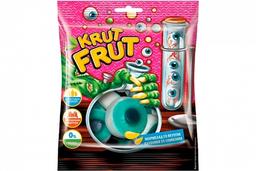 «KrutFrut», мармелад жевательный «Глаз, со вкусом клубники со сливками», 70 гр