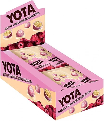 «Yota», драже хрустящий шарик в малиновой глазури, 40 гр.